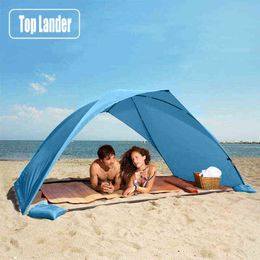 Lightweight Portable Sun Shelter Beach Tent Summer Outdoor Garden Sun Awning Sun Shade Canopy Easy Setup Camping Fishing Hiking H220419