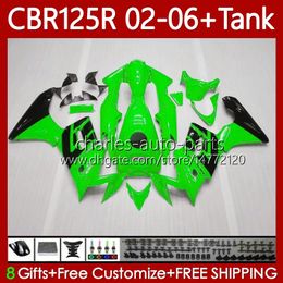 +Tank OEM Fairings For HONDA CBR 125R CBR 125 R CC CBR125R 2002 2003 2004 2005 2006 Body 124No.103 Green black CBR-125 CBR125RR 02-06 CBR-125R 125CC 02 03 04 05 06 Bodywork