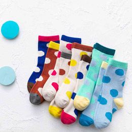 PairParty Tij Children Socks Autumn Winter New Cotton Kids Socks Cute Boys And Girls Combed Cotton Dots Student Socks J220621