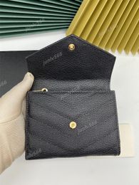 Portafoglio in pelle di alta moda borsa da uomo e da donna con porta carte di credito in pelle di pecora nera Mini portachiavi tasca i281Q