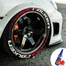 Tire Letter Sticker 3cm Height 3D Car Sticker Tuning Tire Lettering Decals Auto /Motorcycle DIY Label Letters Tyre Sticker Y220609