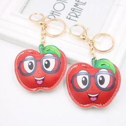 Keychains 2022 Cute Fruits Flowers Key Chain Pendant For Man Women Fashion PU Leather Keychain Gift Fine Strap Couple Jewelry Fred22