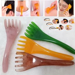 Resin Massage Comb Head Face Gua Sha Tool Health Care Guasha Scraping Board Acupuncture Body Massager