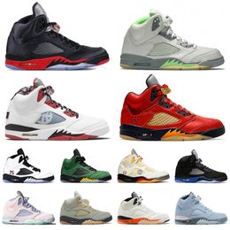 green boxing boots Australia - 2022 Bred Patent Jumpman 5 Mars For Her Easter Basketballs Shoes Raging Bull Sports 5s Blue Bird Racer Blue Green Bean Concord Jade Horizon Sneakers Men Trainers EUR 47