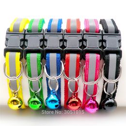 Wholesale 24PCS Safety Reflective Collar Adjustable For Dog Puppy Cat Pet Collars Dog Collar Puppy Accessories dogs collars 201102