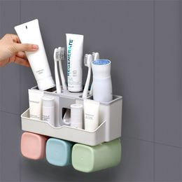 AODMUKI toothbrush holder toothpaste squeezer dispenser bathroom accessories sets bathroom storage box case household items T200506