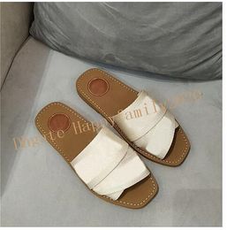 SSW 203 outdoor slipper shoes women CHIOE CLOE woody tote mules flat sandals slides designer canvas slippers beige white black 35-42 0A2S0