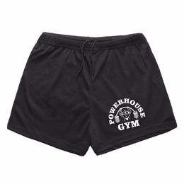 Mens Board Shorts Powerhouse Fitness Bodybuilding Workout Drawstring For Man Cotton Short 220524