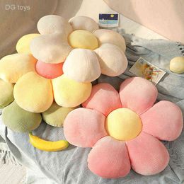 Stuffed Six Petal Flower Cushion Girly Room Decor Suower Scenery Pink Setting For Kids Bedroom Seat J220704