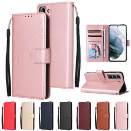 Formas de billetera de cuero para Samsung S22 Ultra A13 A23 5G Nota 20 Case de teléfono de 3 cartas con cubiertas de ranura para el marco de fotos para iPhone 14 13 12 11 Pro Max