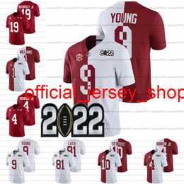 Custom Alabama Crimson Tide Jersey NCAA College Football 2022 Patch Bryce Young Henry To'oTo'o Anderson Javon Baker Christian Harris Cameron