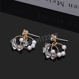 Silver Colour Full Rhinestone Wheat Ear Dangle Earrings Female High-end Light Luxury Fashion Exquisite Jewellery Gift Korean Earrings