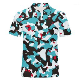 Men's Polos IFPD Women Summer Fashion Camouflage Print Short-sleeved Shirts Camoe Men Fun Hip Hop Casual Oversize Tees Sportwear 6XL