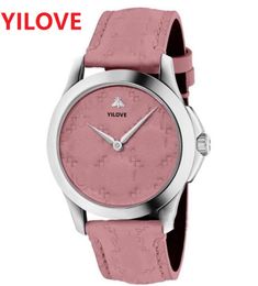 Famous Luxury Womens Bee Watch 38MM High Quality Sports Clock Letter Genuine Leather Strap Fashion Quartz Imported Movement Montres Ultra Thin Lady Wristwatches