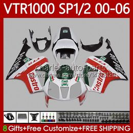 Fairings Kit For HONDA VTR1000 RC51 2000 2001 2002 2003 2004 2005 2006 Body 123No.99 RTV1000 White red green VTR 1000 SP1 SP2 2000-2006 VTR-1000 00 01 02 03 04 05 06 Bodywork