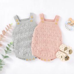 Rompers Baby Bodysuits Clothes Fashion Solid Knitted Born Bebes Body Suits Tops For Infant Boys Girls Jumpsuits Outfit One Piece WearRompers