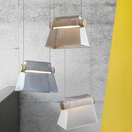 Pendant Lamps Postmodern Creative Glass LED Lights Fashion Personality Handbag Hanging Lamp Design Decoration Bedside Dining RoomPendant