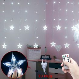 Strings Christmas Decor Garland Fairy Curtain Light 2.5M LED Star String Lights Outdoor Indoor For Bedroom Home Party Wedding RamadanLED