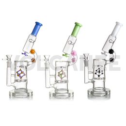 Art Glass Bong 10.6 Inch Hookahs Oil Dab Rigs Smoking Pipe 14mm Female Joint Bubbler Pipes With Bowl