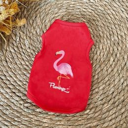 Flamingo Pattern Soft Summer Pet Clothes Dog Vest Shirt Products Cat Tshirt Y200917