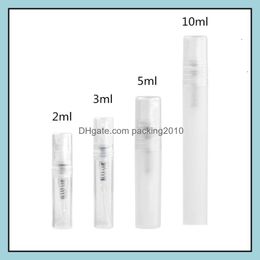 New 2Ml L 5Ml 10Ml Plastic Per Bottle Empty Refilable Spray Small Par Atomizer Sample Vials Drop Delivery 2021 Packing Bottles Office Sc