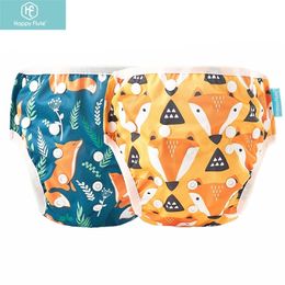 HappyFlute 2Pcs/Pack Baby Swim Diaper Waterproof Adjustable Cloth Diapers Swimwear for Kids Pool Pant Swimming Lessons/Holiday 220512