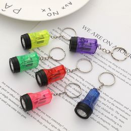 Creative Mini Flashlight Keychains Battery Lamp Key Rings Pendant Handmade Small Light LED Miner's Lamp Gift Jewellery Accessories