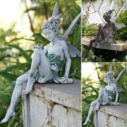 And Turek Resin Sitting Fairy Statue Garden Ornament Porch Sculpture Yard Craft Landscaping for Home Decoration 220721