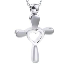 Pendant Necklaces RIR Simple Heart Shaped Cross Necklace Jewelry Sliver Stainless Steel With High Polish Charm Women