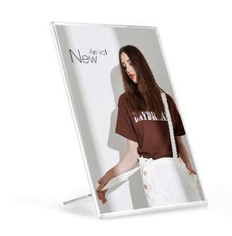 A4 Plastic Tabletop Display Stand Acrylic Sign Holder Clear Picture Frames Paper Menu Frame Flyer Brochure Document Holders