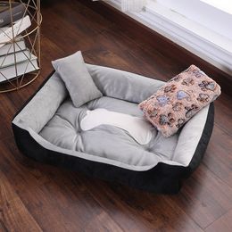 Pet Bed With Small blanket Fleece For Dog Suitable for all seasons Cat Sleeping Lounger Mat Puppy Y200330