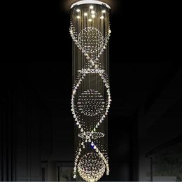 long spiral chandeliers Canada - New long spiral Crystal Chandelier Light Fixture for Lobby Staircase Lustre Stairs Foyer Large chandeliers Lamp Stair Lighting AC1236z