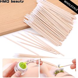 Wholesale Cotton Swab Lint Free Micro Brushes Wood Buds Swabs Ear Clean Sticks Eyelash Extension Glue Removing Tools 220722