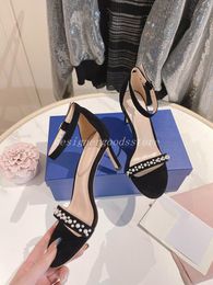 Sandals High heels stiletto chunky heel women shoes Luxury high-Heel Pearls sandal suede designer sandals summer beach wedding shoe comfortable easy to walk