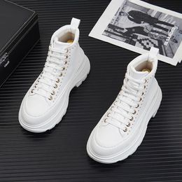 New 3943 Designer Trend Men Rivet Thick Bottom Platform Shoes Causal Flats Moccasins Hip Hop Rock Walking Sneakers Ankle Boots