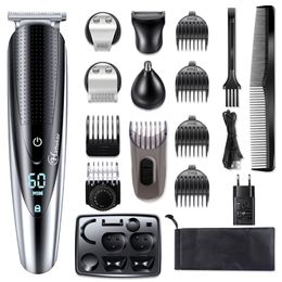 HATTEKER Professional Hair Clipper for Men Rechargeable electric razor 5 in 1 Trimmer hair cutting machine beard trimer 598 220712