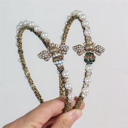 Bling Kristall Stirnband Biene Haarschmuck für Frauen Luxxury handgefertigte Perlen Designer Haarbänder Großhandel Bogen Hoop Stirnbänder 16 Stile