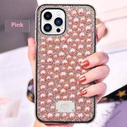 luxury diamonds Cases for iPhone 13 13PRO 13PROMAX IPHONE12 12PRO XR XSMAX pearl phone protective With oppbags