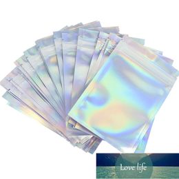 20pcs Iridescent Zip Lock Bags Pouches Cosmetic Plastic Laser Holographic Makeup Storage Bag Hologram Zipper Bags Gift Packaging