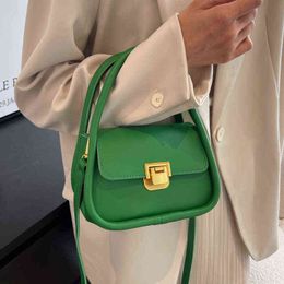 Modische grüne Umhängetaschen für Frauen Luxus PU Leder Crossbody Tasche Small Flap Messenger Tasche alle passen Design Damen Handtaschen Y220405