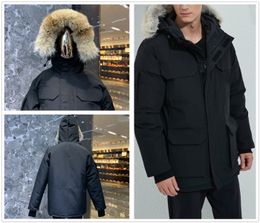 Jaqueta masculina de inverno para baixo, jaqueta de pele de lobo real, espessamento, casaco esportivo quente à prova de vento, parker casacos à prova d'água, jaquetas masculinas, elegante, clássica, parka