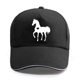 Heart Horse Funny Print Baseball Caps For Men Women Unisex Adjustable Lover Hip-hop Leisure Cotton Hats