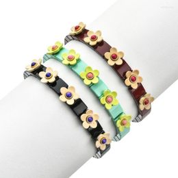Charm Bracelets Boho Bracelet & Bangles Enamel Flower Stretch Tile Beads For Women Diy Jewellery GiftsCharmCharm Inte22