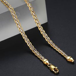 wheat chain filled Canada - Chains 3 4 5mm Hammered Braided Wheat Link Chain For Unisex Women Men White Yellow Gold Filled Necklace Fashion Jewelry GN411