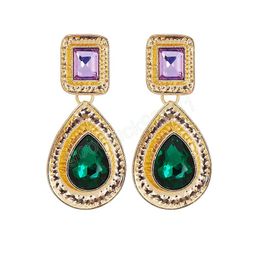 Fine Rhinestone Gold Metal Dangle Drop Earrings Wholesale Fashion Trend Pendientes Jewellery Accessories For Women