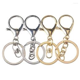 Keychains 10pcs 30 65mm Key Ring 2 Colors Plated Lobster Clasp Hook Chain Jewelry Making For KeychainKeychains Fier22