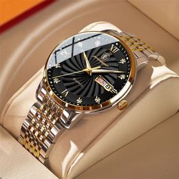 Poedagar moda saat erkekler paslanmaz çelik üst marka lüks su geçirmez aydınlık kol saati erkek saatler spor kuvars tarih 220530