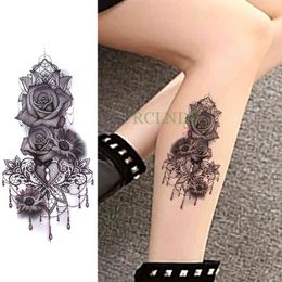 NXY Temporary Tattoo Waterproof Sticker Rose Chrysanthemum Flower Fake Tatto Flash Tatoo Foot Hand Arm Chest Tato for Girl Women Men 0330