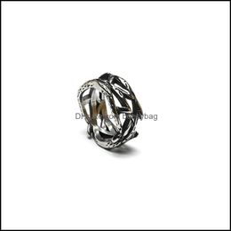 Band Rings Jewelry Retro Dark Cold Wind Vine Thorns S925 Ring Ins Trend Personality Hip Hop Couple Tide Brand Drop Delivery 2021 Uhceg