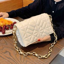 CGCBAG Luxury ZA Brand Women Shoulder Bag Fashion 2022 Designe Handbag Female PU Leather Simple Solid Chain Crossbody Bags Women G220531